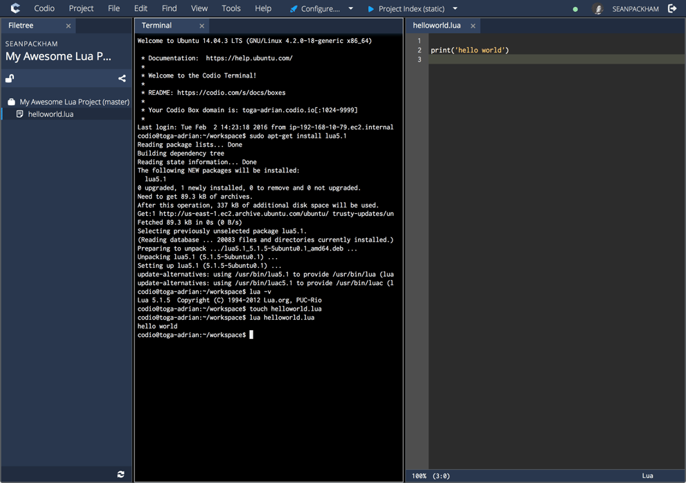 Online IDE | Edit, Compile, & Run Code | Codio