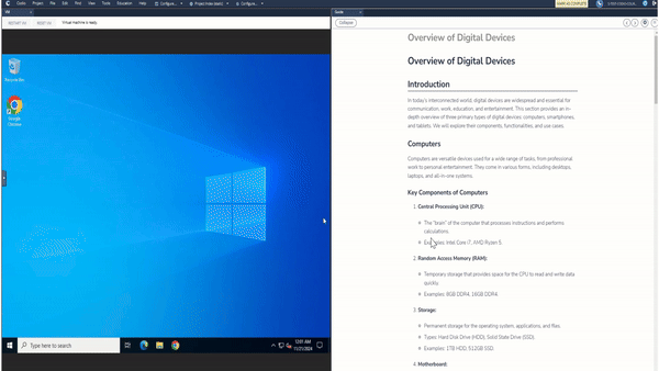 Simulating Real-World Cyber Scenarios in codio screen recording