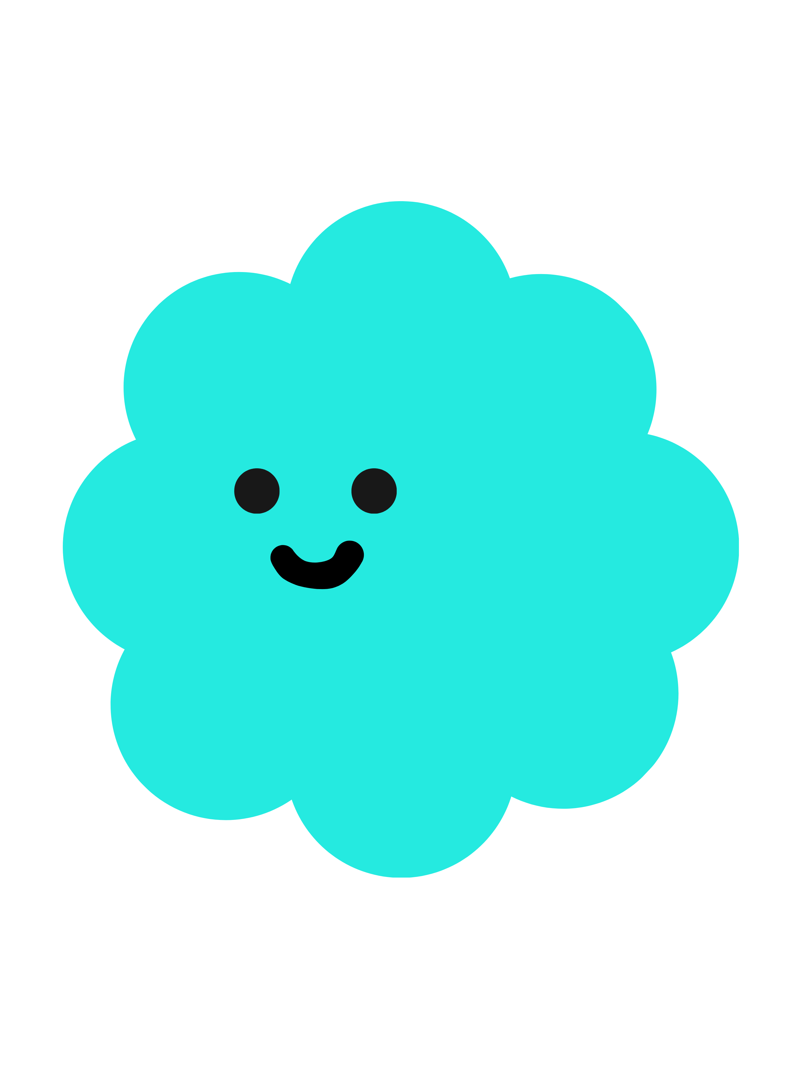 A Happy Cloud-shaped Codio Character